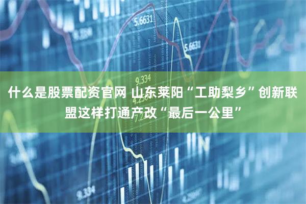 什么是股票配资官网 山东莱阳“工助梨乡”创新联盟这样打通产改“最后一公里”